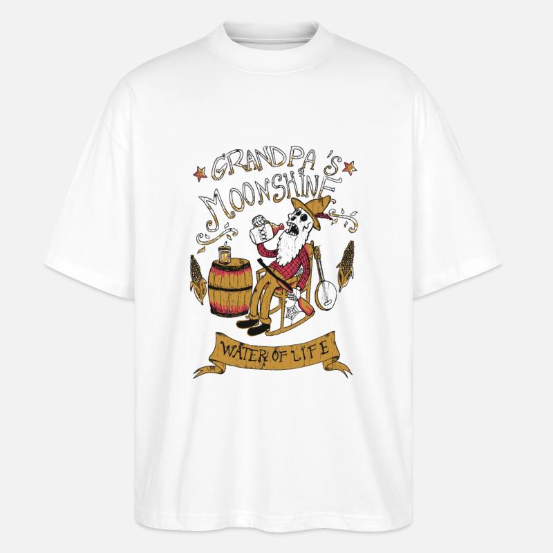 grandpa 's moonshine - Stanley/Stella Oversized Unisex Bio T-Shirt Blaster 2.0 - Weiß