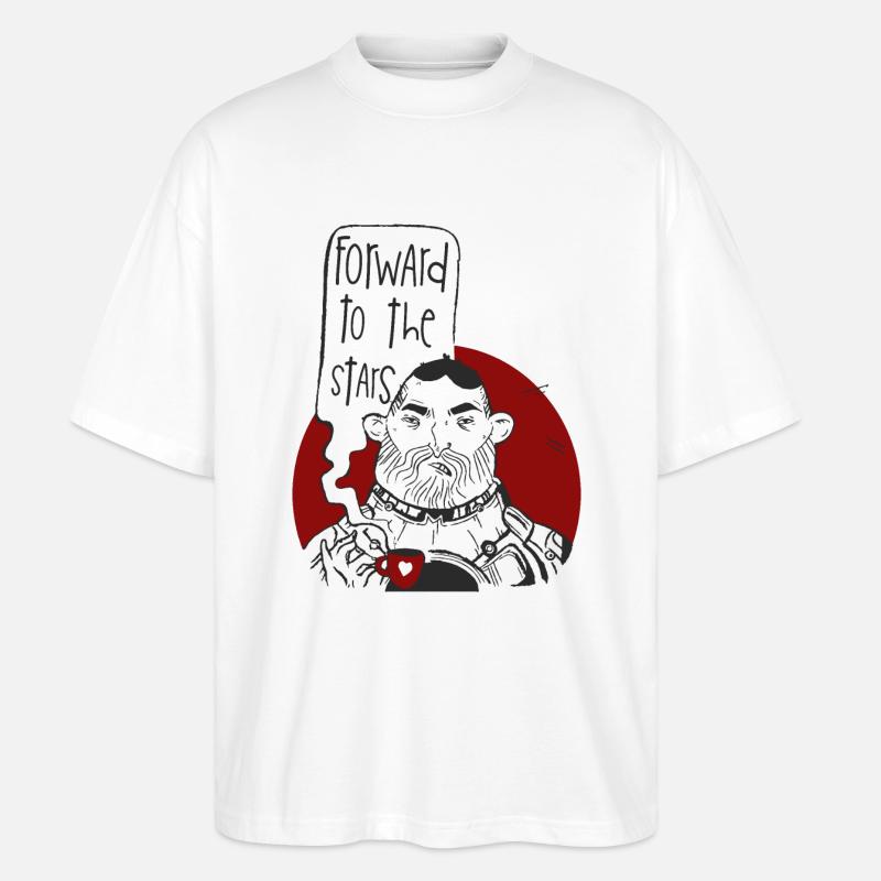 Kosmonaut mit dem Kaffee - Stanley/Stella Oversized Unisex Bio T-Shirt Blaster 2.0 - Weiß