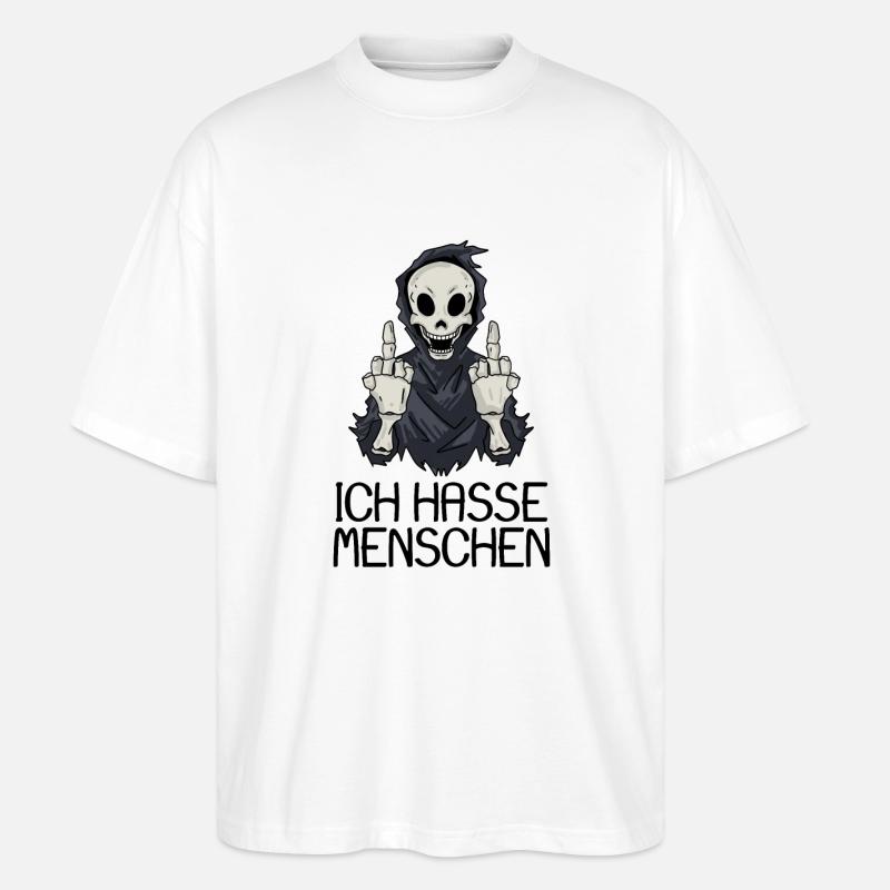 Ich hasse Menschen - Stanley/Stella Oversized Unisex Bio T-Shirt Blaster 2.0 - Weiß