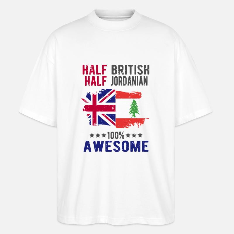 Halb Brite Halb Jordanier - Stanley/Stella Oversized Unisex Bio T-Shirt Blaster 2.0 - Weiß
