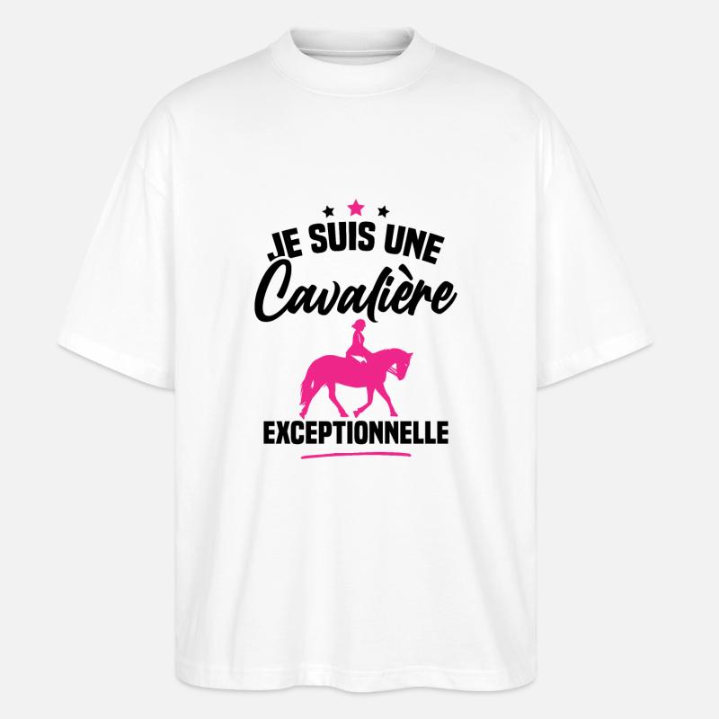 Je suis une cavalière exceptionnelle - T-shirt bio Blaster 2.0 coupe oversize Stanley/Stella Unisexe - blanc