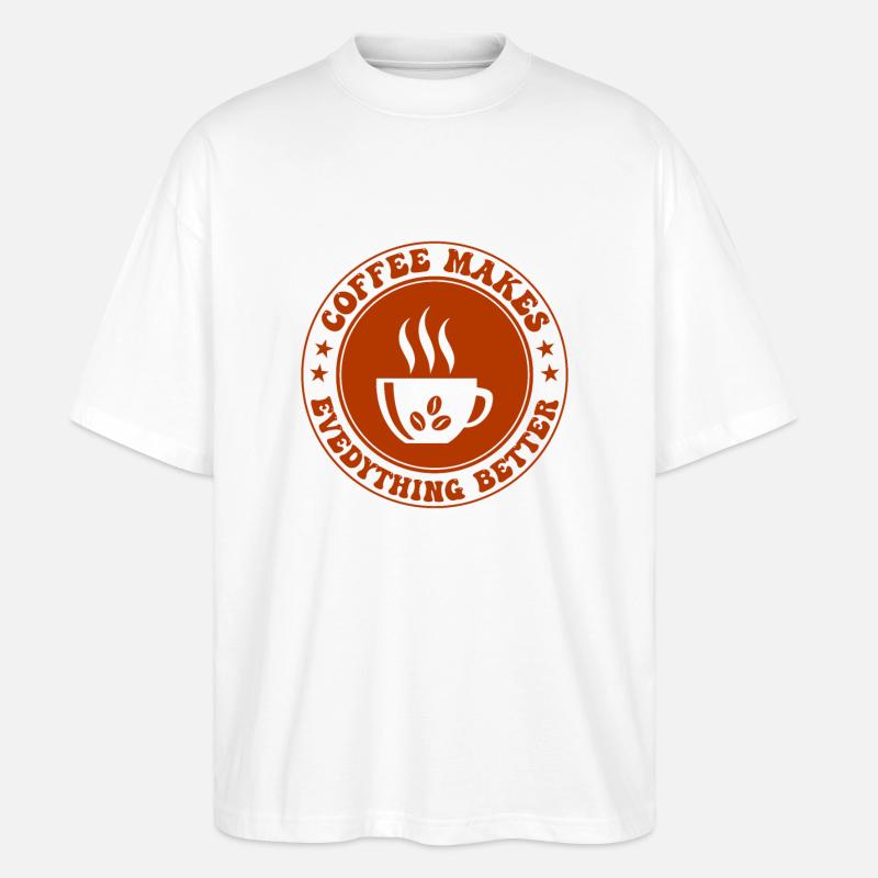 Kaffee - Stanley/Stella Oversized Unisex Bio T-Shirt Blaster 2.0 - Weiß