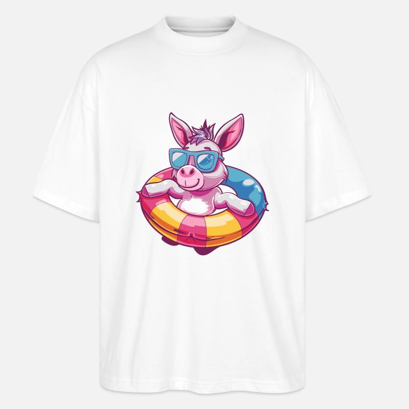 Âne Bande Dessinée Cool - T-shirt bio Blaster 2.0 coupe oversize Stanley/Stella Unisexe - blanc