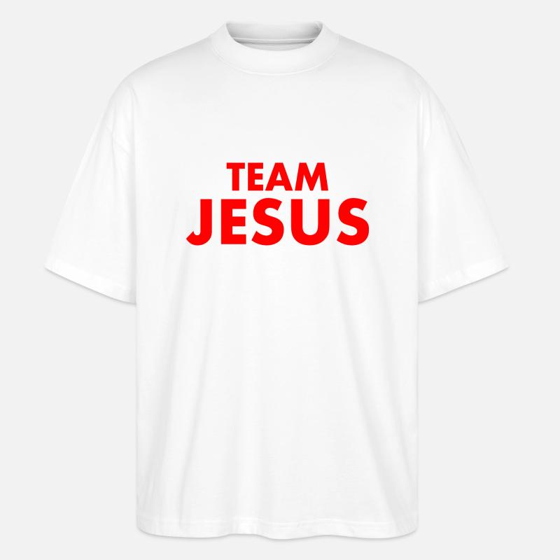 Team jesus - Stanley/Stella Oversized Unisex Bio T-Shirt Blaster 2.0 - Weiß