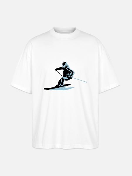 skieur, ski - T-shirt bio Blaster 2.0 coupe oversize Stanley/Stella Unisexe - blanc