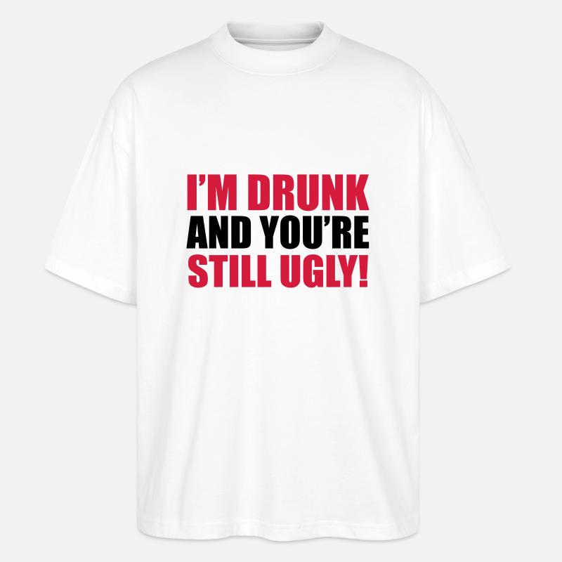 Drunk - Stanley/Stella Oversized Unisex Bio T-Shirt Blaster 2.0 - Weiß