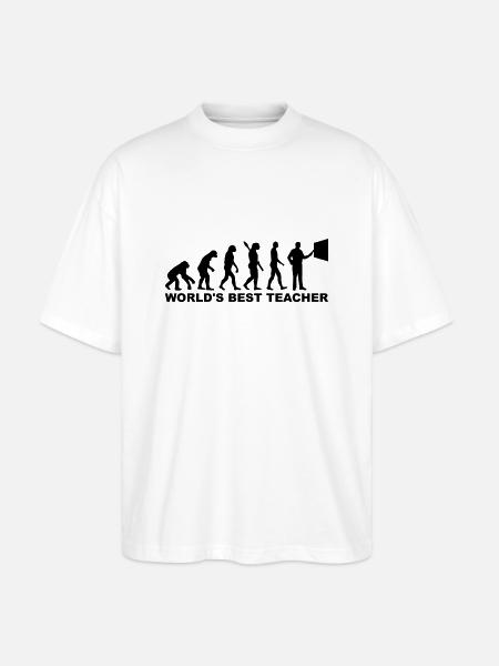 World's Best teacher - Ekologisk Oversized T-shirt Unisex Stanley/Stella Blaster 2.0 - vit