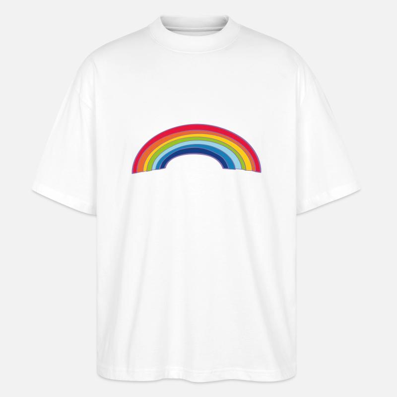 Bunter Regenbogen - Stanley/Stella Oversized Unisex Bio T-Shirt Blaster 2.0 - Weiß