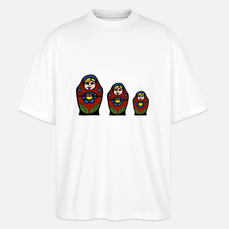 matryoshka - Stanley/Stella Oversized Unisex Bio T-Shirt Blaster 2.0 - Weiß