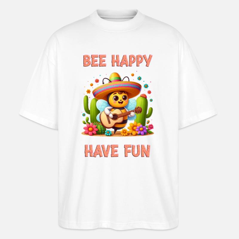 Bee Happy - Have Fun 6 - Stanley/Stella Oversized Unisex Bio T-Shirt Blaster 2.0 - Weiß