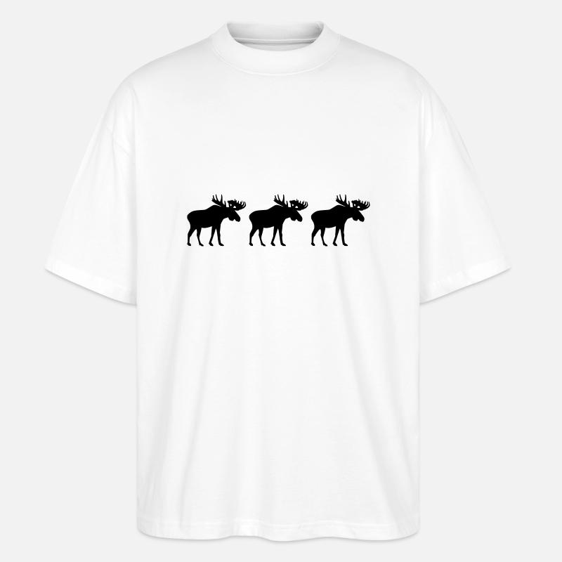 Elch - Stanley/Stella Oversized Unisex Bio T-Shirt Blaster 2.0 - Weiß