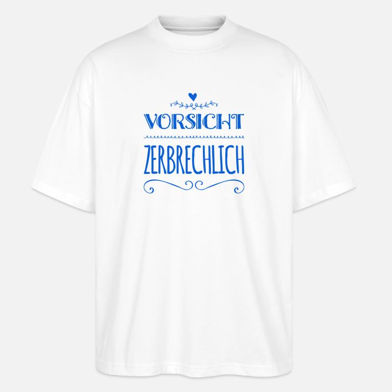 ich könnte zerbrechen - Stanley/Stella Oversized Unisex Bio T-Shirt Blaster 2.0 - Weiß