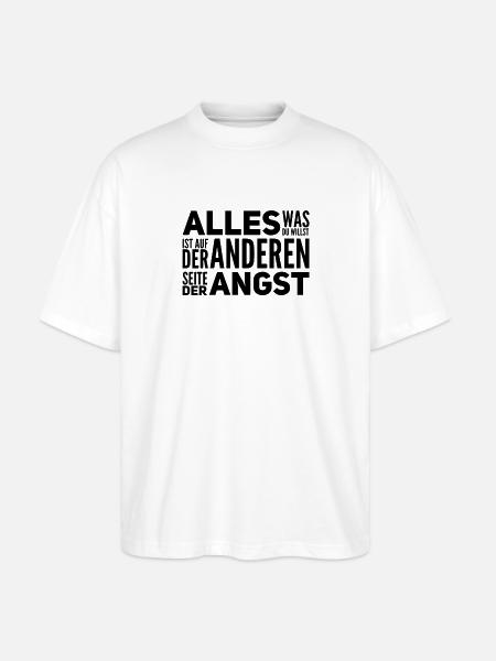 geh durch die Angst - Stanley/Stella Oversized Unisex Bio T-Shirt Blaster 2.0 - Weiß