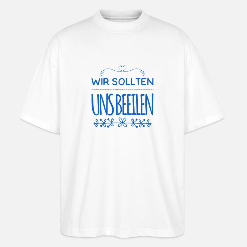 Beeilung - Stanley/Stella Oversized Unisex Bio T-Shirt Blaster 2.0 - Weiß