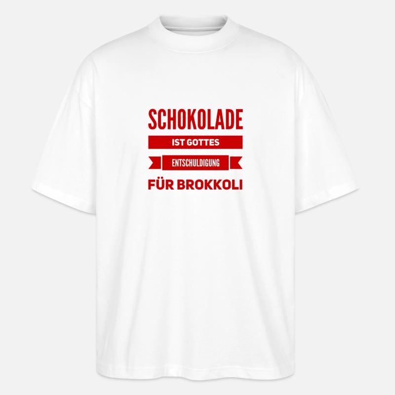 Schokolade geht immer - Stanley/Stella Oversized Unisex Bio T-Shirt Blaster 2.0 - Weiß