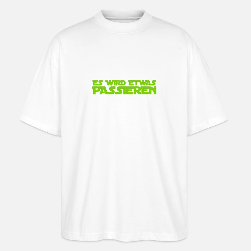 das passiert bald - Stanley/Stella Oversized Unisex Bio T-Shirt Blaster 2.0 - Weiß