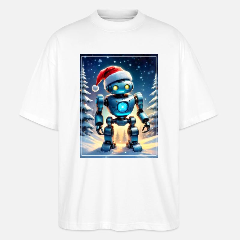 Robot Paysage d’Hiver 1.10 - T-shirt bio Blaster 2.0 coupe oversize Stanley/Stella Unisexe - blanc
