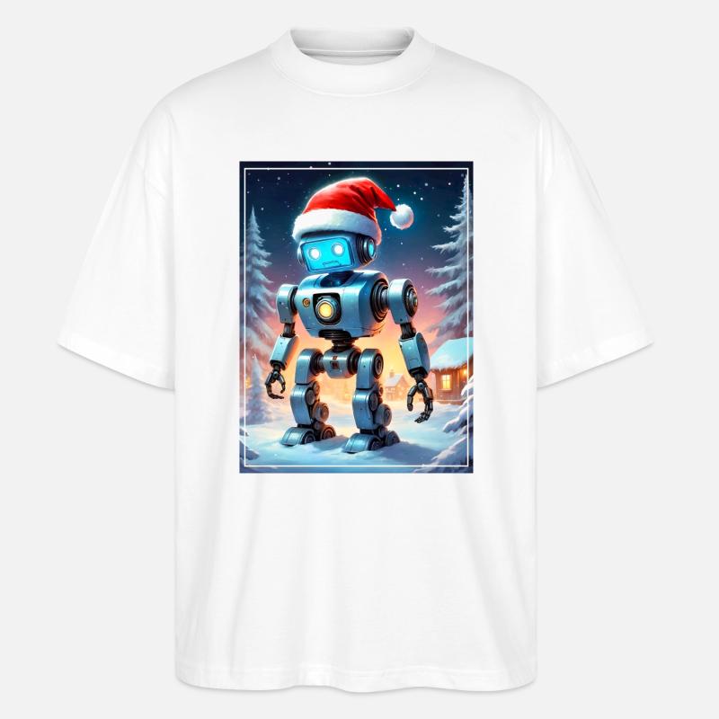Winterlandschaft Robot 1.2 - Stanley/Stella Oversized Unisex Bio T-Shirt Blaster 2.0 - Weiß