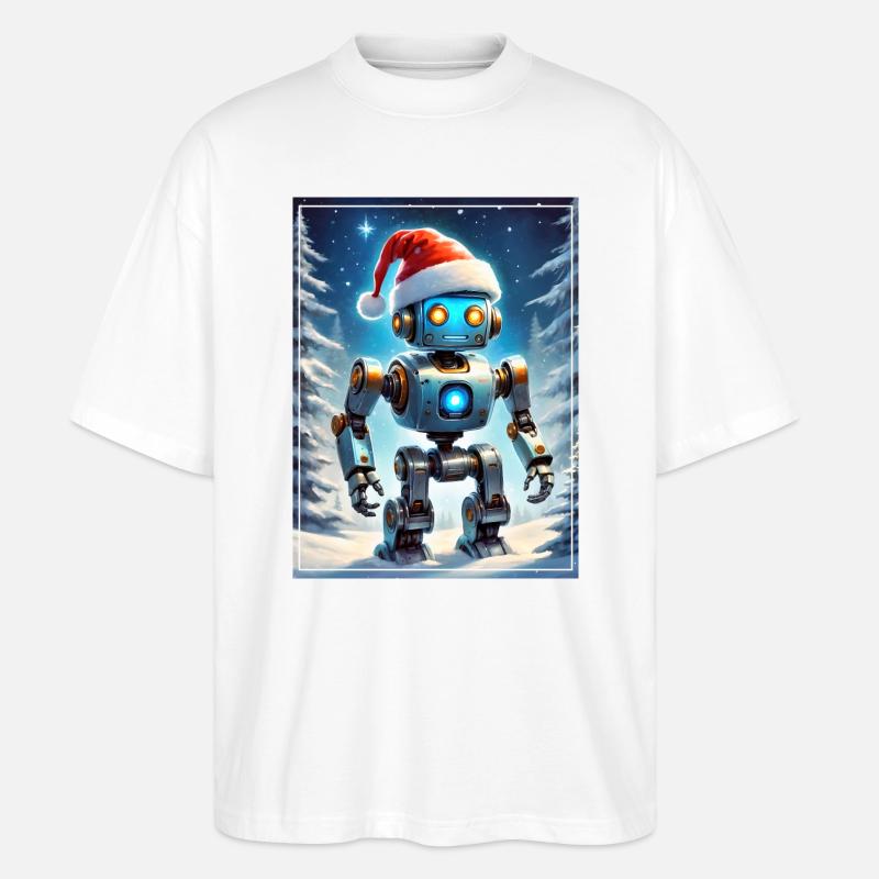 Winterlandschaft Robot 1.8 - Stanley/Stella Oversized Unisex Bio T-Shirt Blaster 2.0 - Weiß