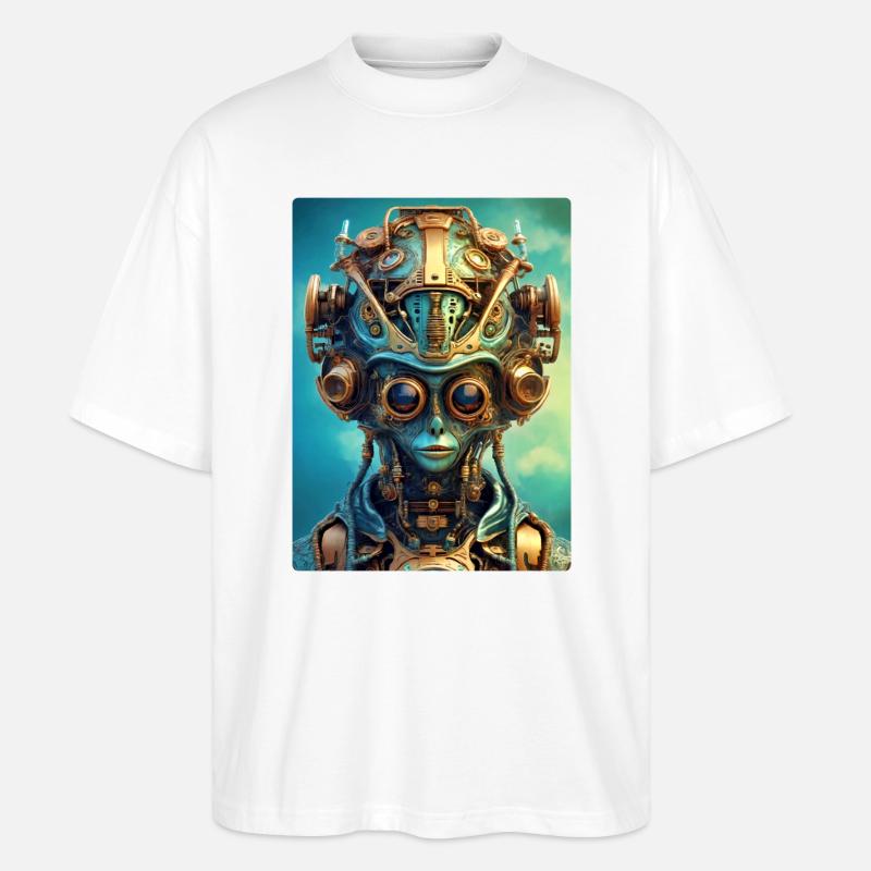 Steampunk Alien 1.3 - Stanley/Stella Oversized Unisex Bio T-Shirt Blaster 2.0 - Weiß