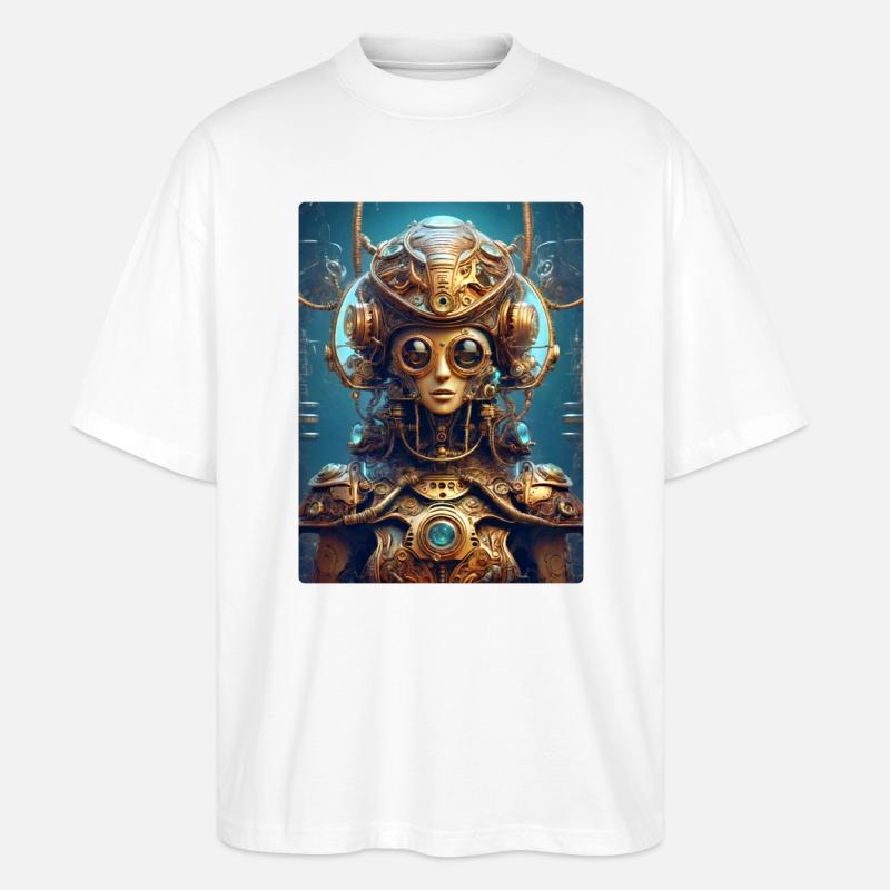 Steampunk Alien 1.15 - Stanley/Stella Oversized Unisex Bio T-Shirt Blaster 2.0 - Weiß