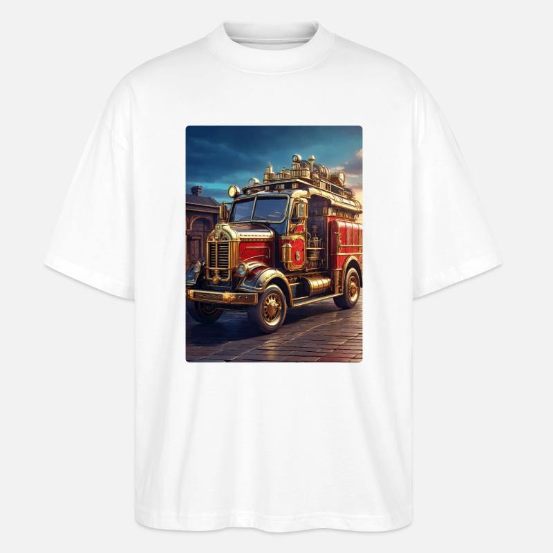 Steampunk Fire Truck 1.16 - Stanley/Stella Oversized Unisex Bio T-Shirt Blaster 2.0 - Weiß
