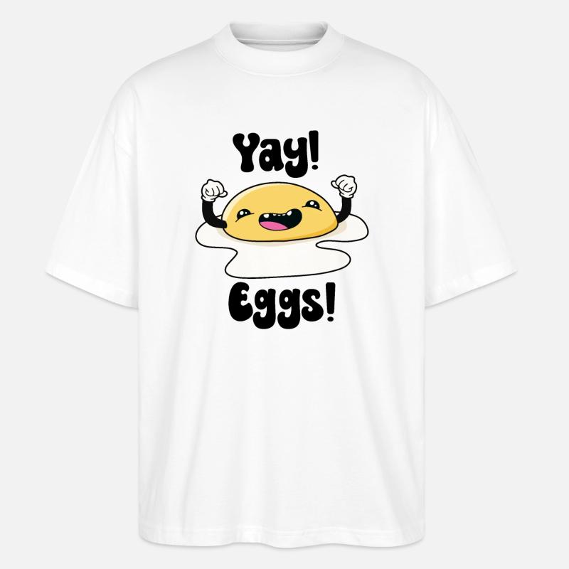 Juhu-Eier - Stanley/Stella Oversized Unisex Bio T-Shirt Blaster 2.0 - Weiß