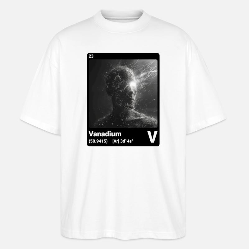 AI am Vanadium (bk) - Stanley/Stella Oversized Unisex Bio T-Shirt Blaster 2.0 - Weiß