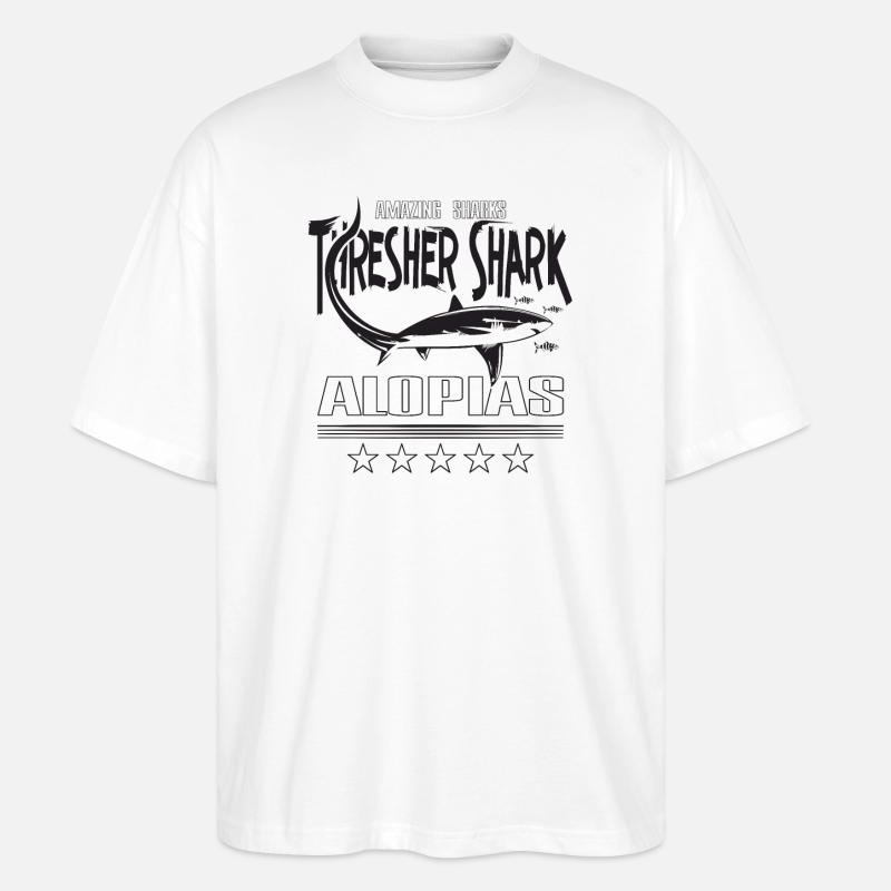 Requin-renard, requin-renard, Alopias, plongée - T-shirt bio Blaster 2.0 coupe oversize Stanley/Stella Unisexe - blanc