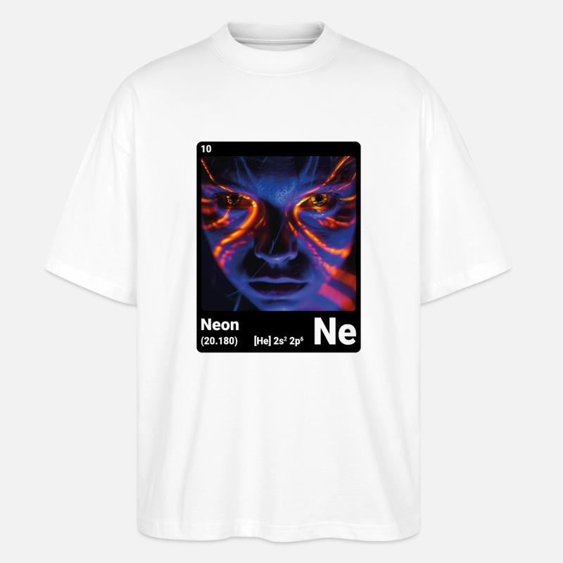 Periodensystem-Element Neon (Ne) 010 - Stanley/Stella Oversized Unisex Bio T-Shirt Blaster 2.0 - Weiß
