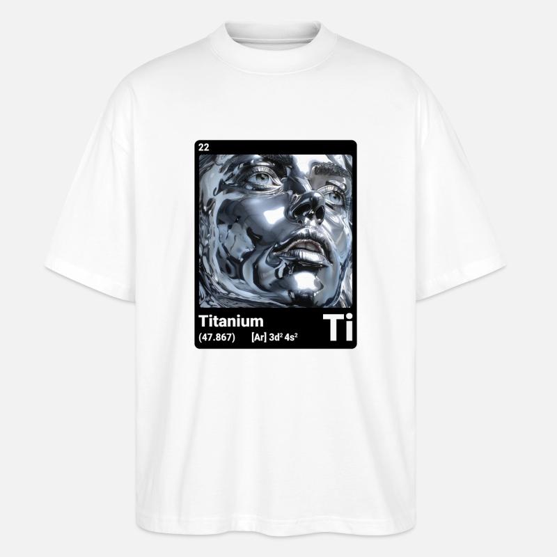 AI am Titanium (bk) - Stanley/Stella Oversized Unisex Bio T-Shirt Blaster 2.0 - Weiß