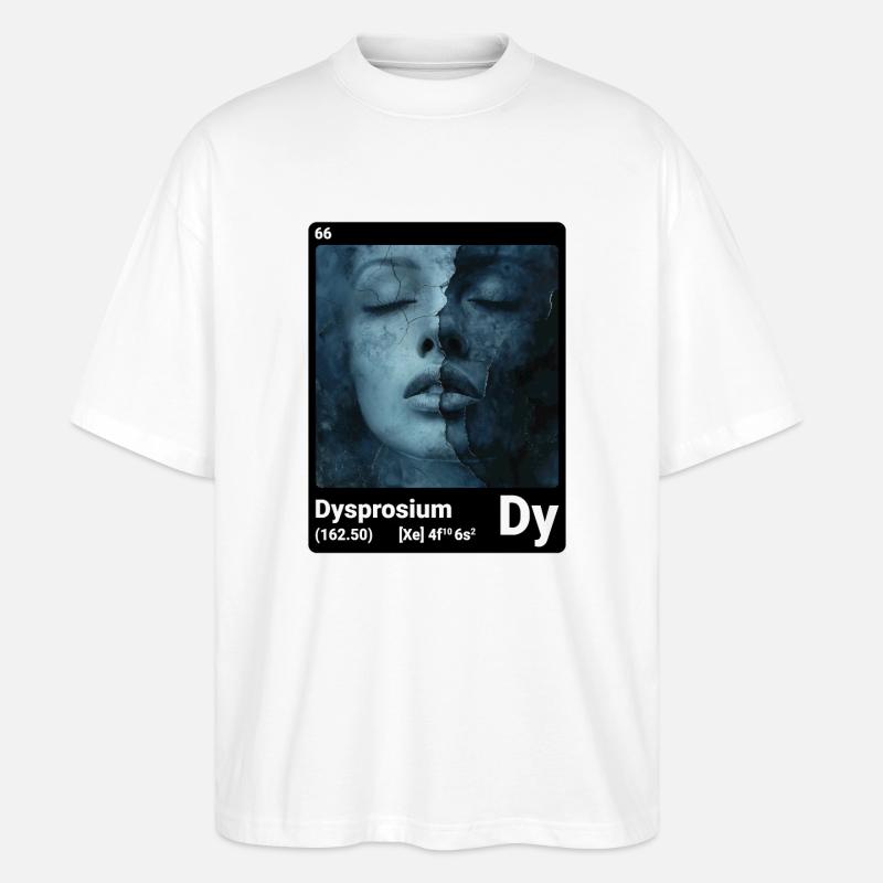 AI am Dysprosium (bk) - Stanley/Stella Oversized Unisex Bio T-Shirt Blaster 2.0 - Weiß
