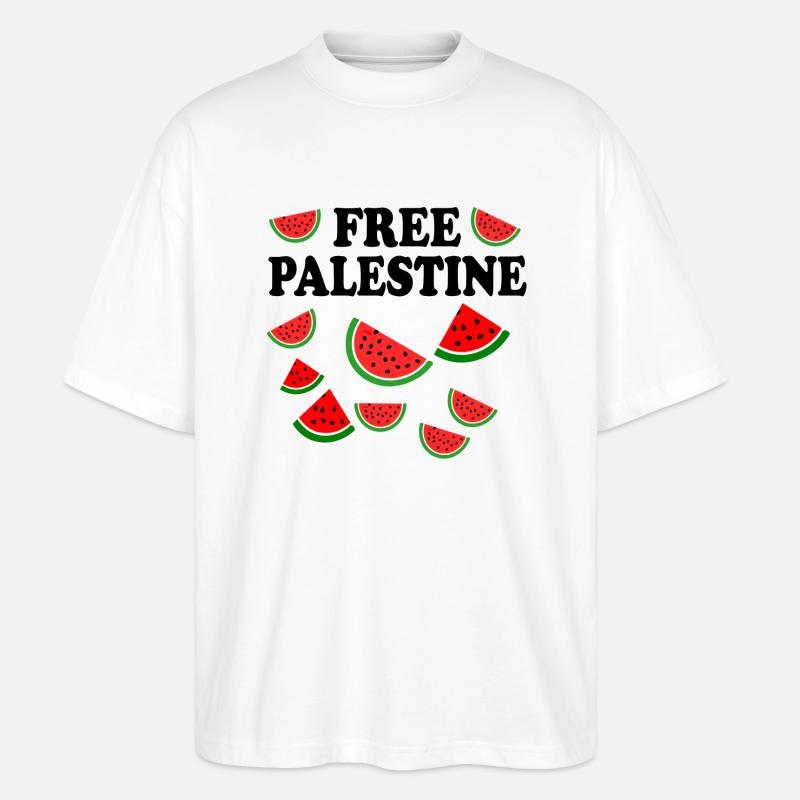 Free palestine - Stanley/Stella Oversized Unisex Bio T-Shirt Blaster 2.0 - Weiß