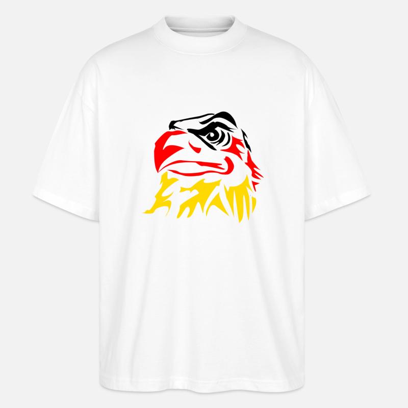 Black-red-gold eagle - Stanley/Stella Oversized Unisex Organic T-shirt Blaster 2.0 - white