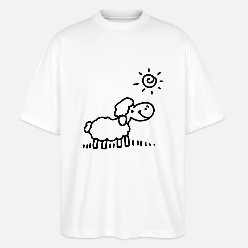 Schäfchen Sonne - line - Stanley/Stella Oversized Unisex Bio T-Shirt Blaster 2.0 - Weiß