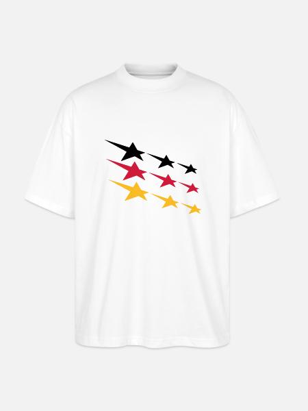 Deutschland Sterne - Stanley/Stella Oversized Unisex Bio T-Shirt Blaster 2.0 - Weiß