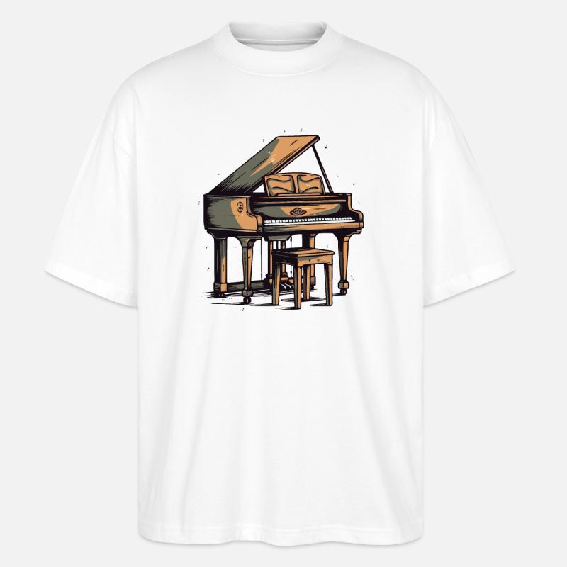 Ein altes Klavier - Stanley/Stella Oversized Unisex Bio T-Shirt Blaster 2.0 - Weiß