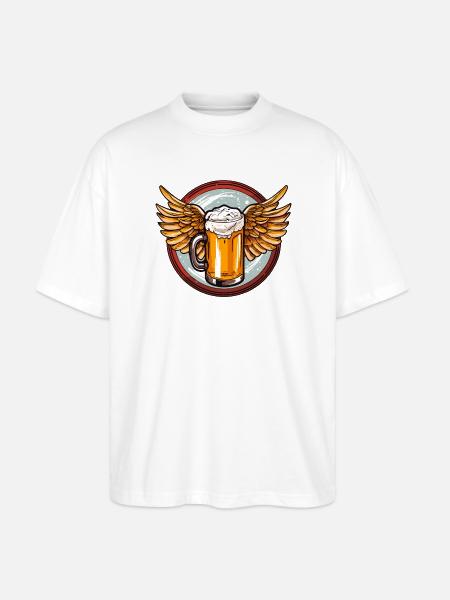 Beer with wings - Stanley/Stella Oversized Unisex Organic T-shirt Blaster 2.0 - white