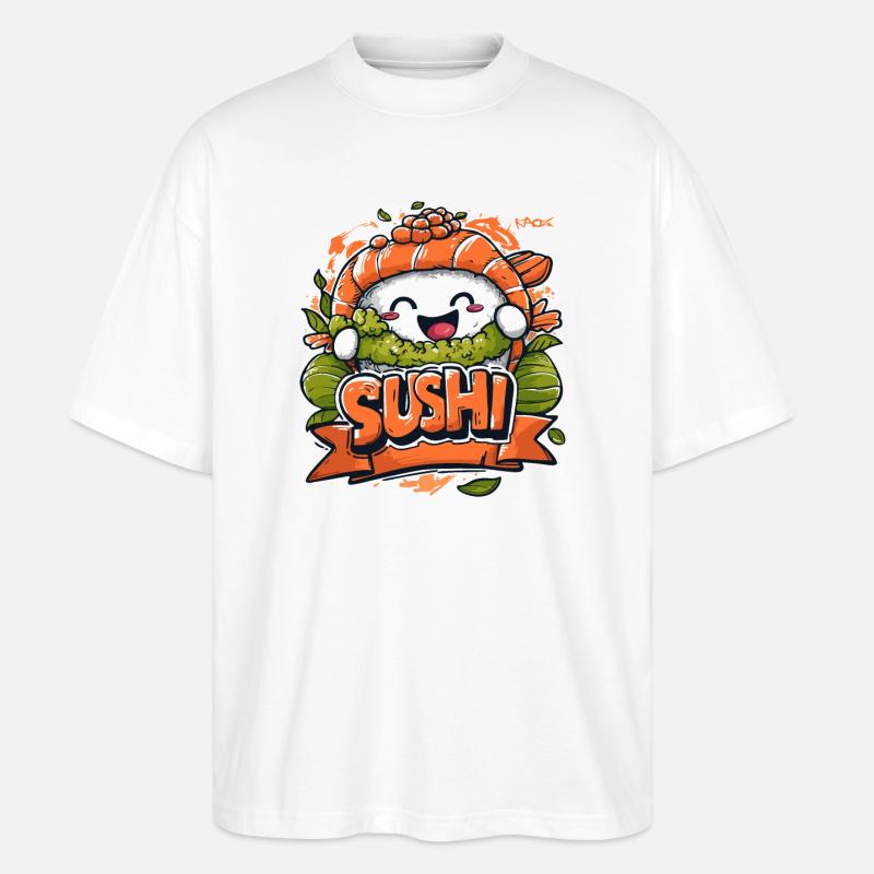 Sushi joyeux - T-shirt bio Blaster 2.0 coupe oversize Stanley/Stella Unisexe - blanc