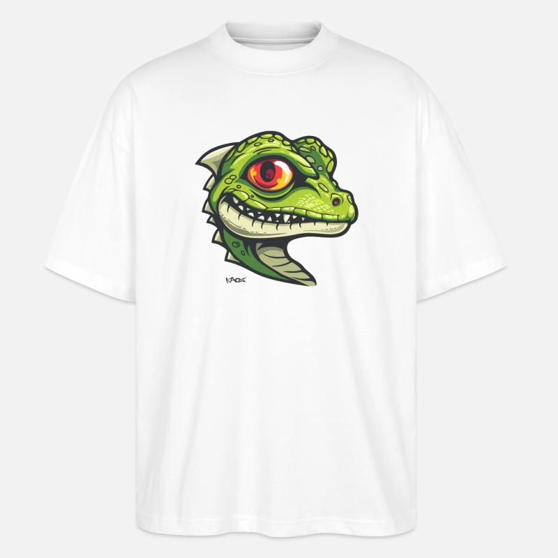 Kleine Drachen Echse - Stanley/Stella Oversized Unisex Bio T-Shirt Blaster 2.0 - Weiß