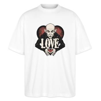 Le vampire Nosferatu de l’amour - T-shirt bio Blaster 2.0 coupe oversize Stanley/Stella Unisexe - blanc - Devant - Alina (178cm) & Michal (187cm)