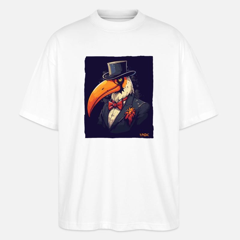 Le toucan d’un gentleman - T-shirt bio Blaster 2.0 coupe oversize Stanley/Stella Unisexe - blanc