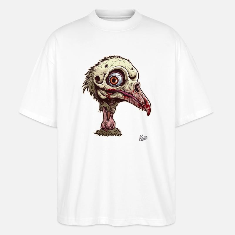 Zombie Straußenvogel Vogel - Stanley/Stella Oversized Unisex Bio T-Shirt Blaster 2.0 - Weiß