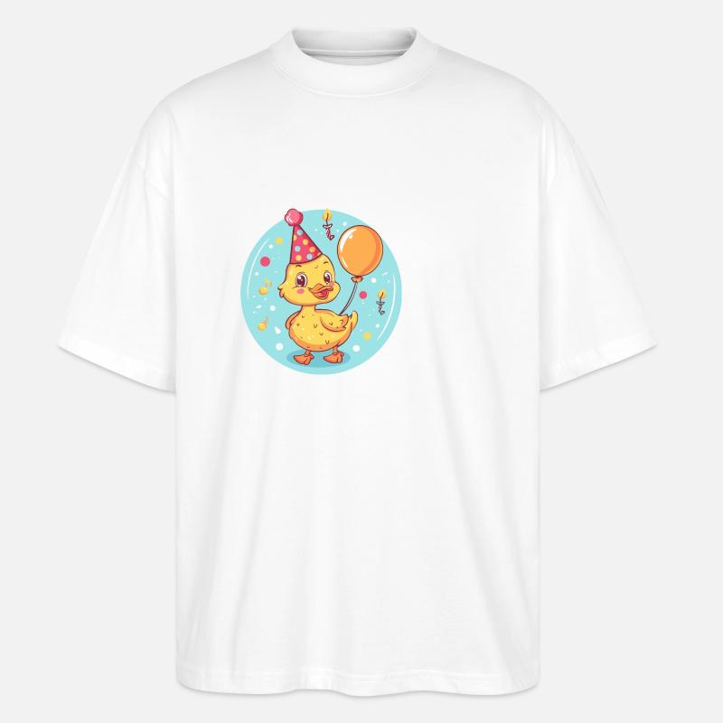 Canard Anniversaire Bébé - T-shirt bio Blaster 2.0 coupe oversize Stanley/Stella Unisexe - blanc