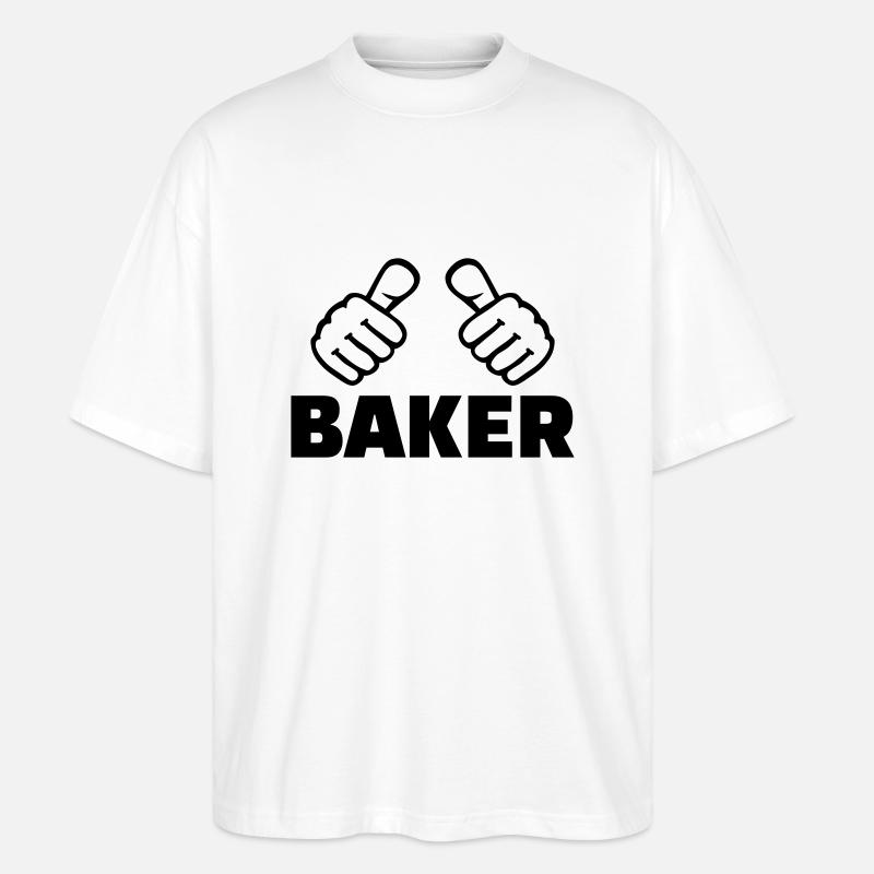 Bäcker - Stanley/Stella Oversized Unisex Bio T-Shirt Blaster 2.0 - Weiß