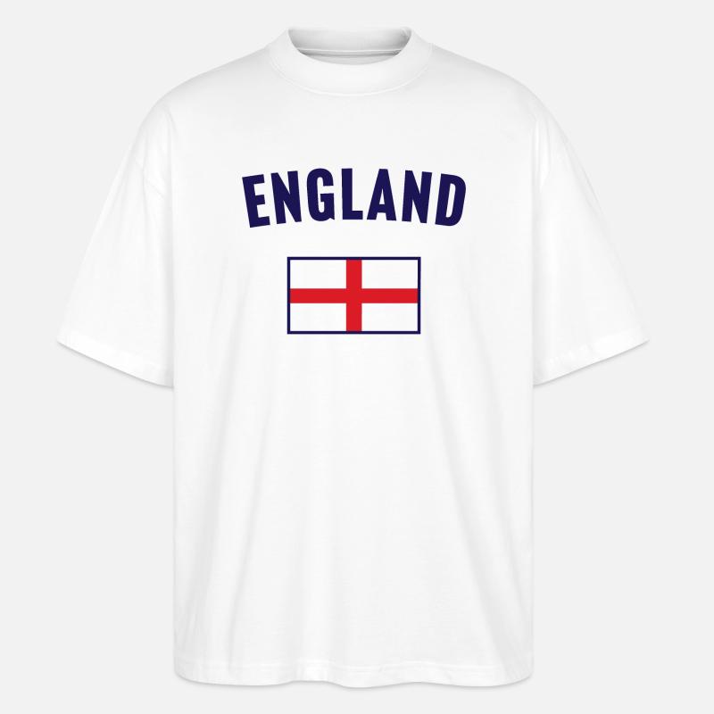 Drapeau de l’Angleterre - T-shirt bio Blaster 2.0 coupe oversize Stanley/Stella Unisexe - blanc