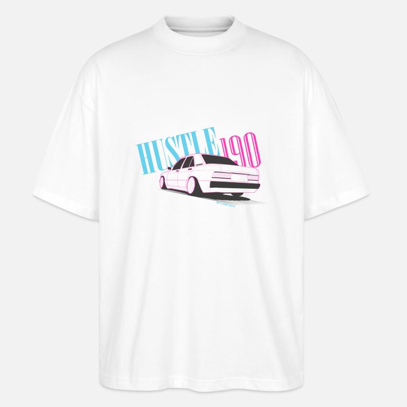 Hustle 190 - Stanley/Stella Oversized Unisex Bio T-Shirt Blaster 2.0 - Weiß