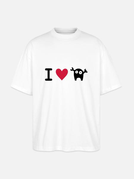 i-love-monster-strampler - Stanley/Stella Oversized Unisex Bio T-Shirt Blaster 2.0 - Weiß