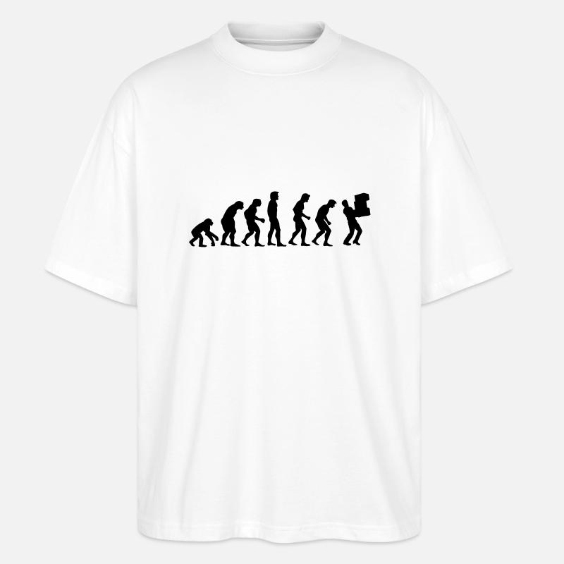 parcel delivery evolution - Stanley/Stella Oversized Unisex Organic T-shirt Blaster 2.0 - white