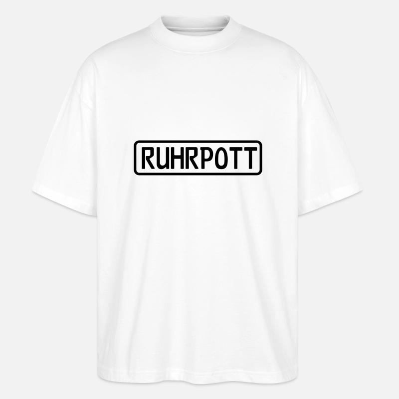 Ruhrpott Schild - Stanley/Stella Oversized Unisex Bio T-Shirt Blaster 2.0 - Weiß